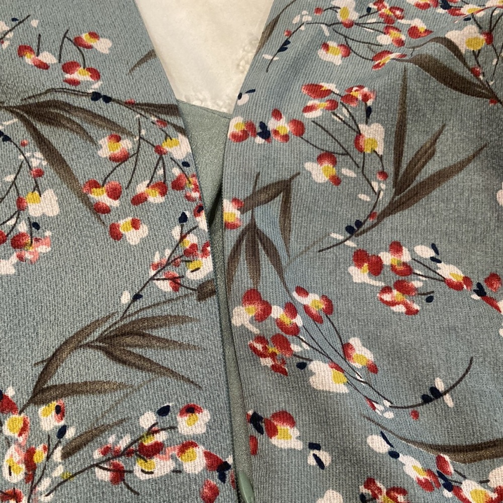 Belongsci medium boutique floral V-neck dress! Cottage core ruffled sleeve - Picture 5 of 6